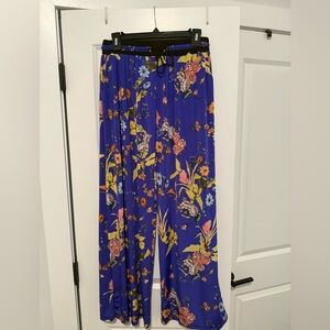 Kimberly C Wide Leg Floral Flowy Pants with Pockets
